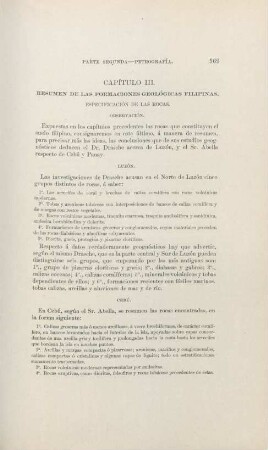 Capítulo III. Resumen de las formaciones geológicas Filipinas