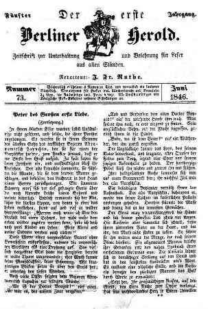 Nummer 73, Juni 1846