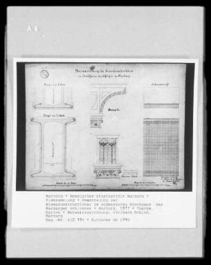 Ummantelung der Eisenkonstruktionen im sogenannten Stockhaus des Marburger Schlosses