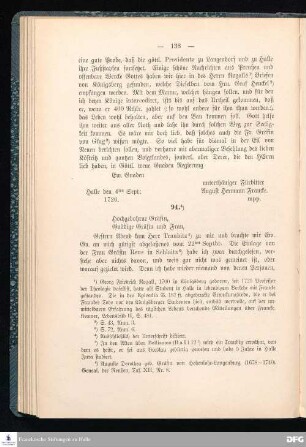 Brief von August Hermann Francke an Maria Eleonore Emilia v. Reuß-Köstritz.