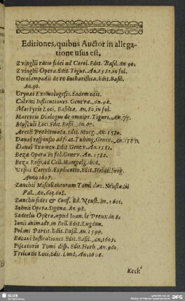 Editiones, quibus Auctor in allegatione usus est