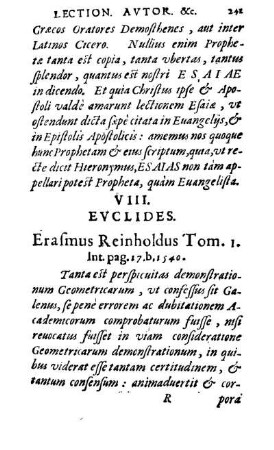 VIII. Evclides. Erasmus Rheinholdus Tom. 1. Int. pag. 17. b. 1540.