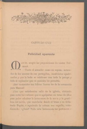 Capítulo CXII - Felicidad aparente