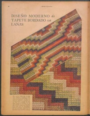Diseño moderno de tapete bordado con lanas [Tapete bordado]