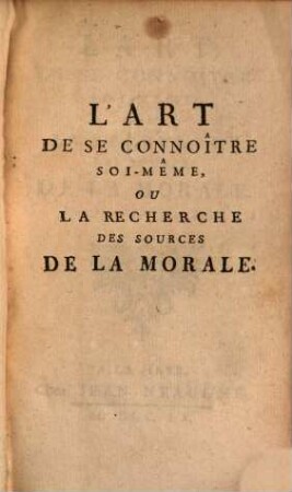 L' art de se connoitre soy-meme