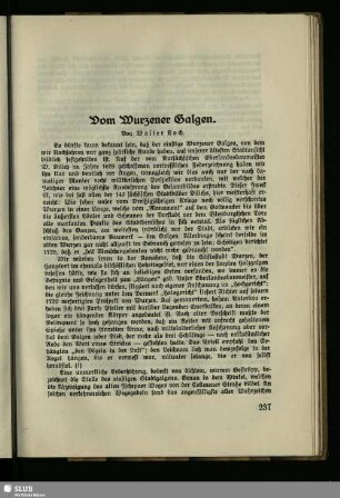 Vom Wurzener Galgen
