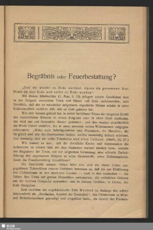 Begräbnis oder Feuerbestattung?