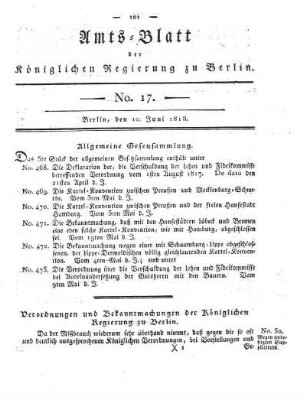 No. 17, 10. Juni 1818