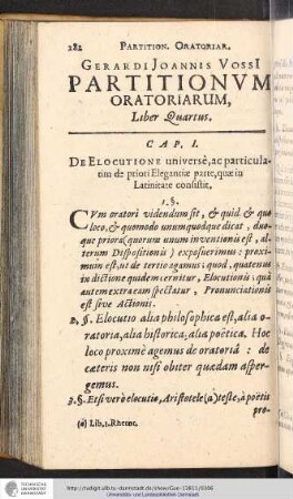 Gerardi Joannis Vossi Partitionum Oratoriarum. Liber Quartus