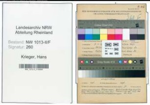 Entnazifizierung Hans Krieger , geb. 09.11.1914 (Beamter)