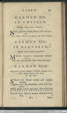 Carmen XCI. Ad Caesarem
