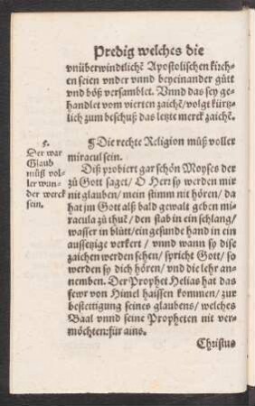 Die rechte Religion muß voller miracul sein.