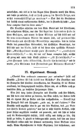 IX. Egoismus. Genuß.