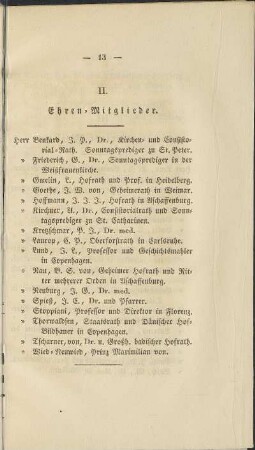 II. Ehren-Mitglieder.