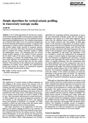 Simple algorithms for vertical seismic profiling in transversely isotropic media