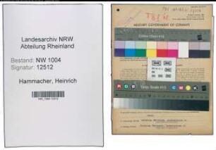 Entnazifizierung Heinrich Hammacher , geb. 21.02.1885 (Naphtalinpresser)