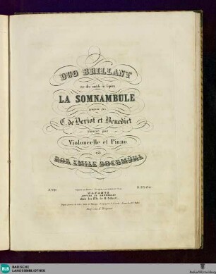 Duo brillant sur des motifs de l'opéra La Somnambule