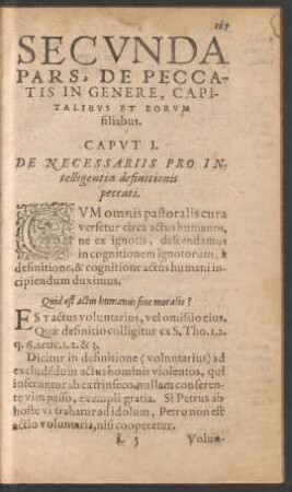 Secunda Pars, De Peccatis In Genere, Capitalibus Et Eorum filiabus.