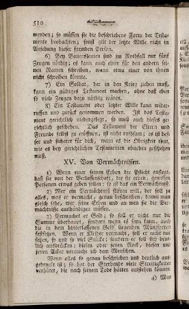 XV. Von Vermächtnissen
