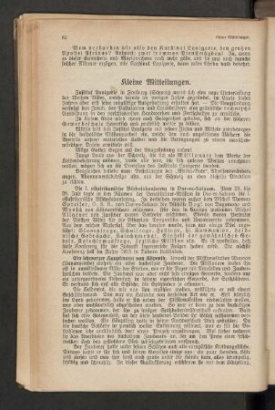 Kleine Mitteilungen