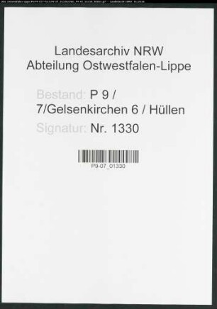 Sterberegister Standesamt Gelsenkirchen 6 Hüllen