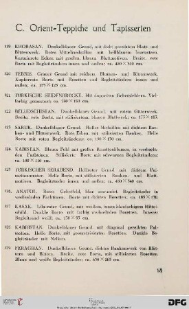 C. Orient-Teppiche und Tapisserien (Nr. 119-135)