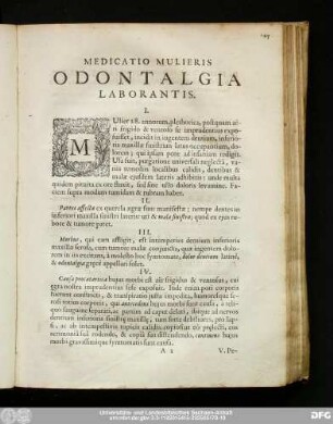 Medicatio Mulieris Odontalgia Laborantis.