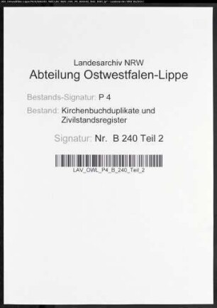 Heiratsbelege zum Zivilstandsregister von Unna (H 1812)