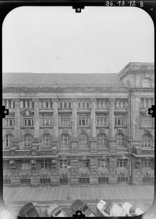 Leipzig-Zentrum, Dittrichring 21. Geschäftsthaus (ehem. "Haus der deutsch-sowjetischen Freundschaft"; 1908). Straßenfront (Teilansicht, Bosestraße)