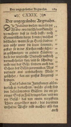 (CXXIX.) Der ungegründete Argwahn.