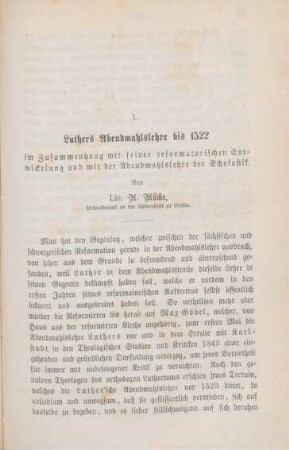 419-492 Luther's Abendmahlslehre bis 1522