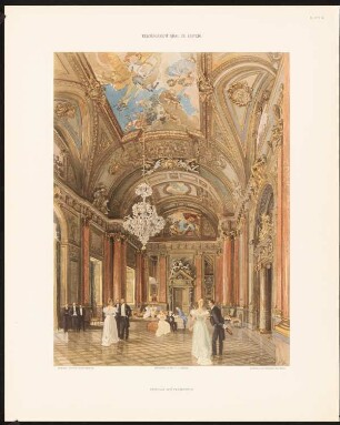 Reichsgericht, Leipzig: Festsaal des Präsidenten, perspektivische Ansicht (aus: Der Reichsgerichtsbau zu Leipzig, Leipzig o.J.)