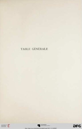 Table Générale