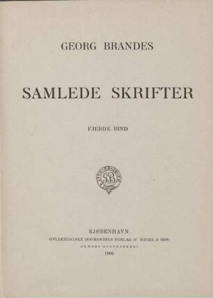 Fjerde Bind: Samlede skrifter