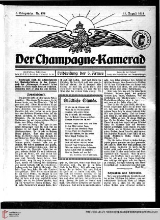 5. Kriegsjahrgang: Der Champagne-Kamerad: Feldzeitung der 3. Armee