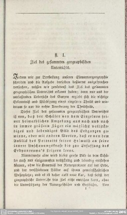 §. 1. Ziel des gesammten geographischen Unterrichts