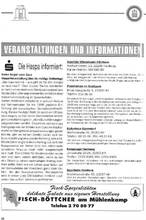 Veranstaltungen und Informationen