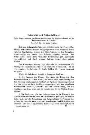 Universität und Volksschullehrer