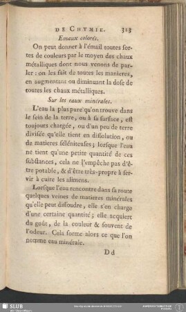 Sur les eaux minérales