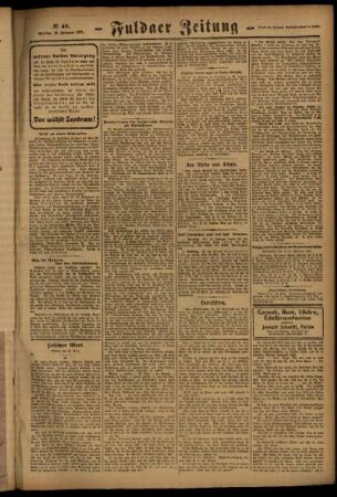 Zweite Ausgabe vom Freitag, den 18. Februar 1921.
