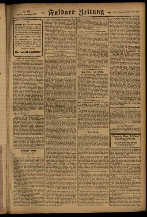Zweite Ausgabe vom Freitag, den 18. Februar 1921.