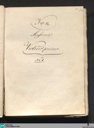 Symphonies - Don Mus.Ms.S.B.1 Nr.14 : E|b; KinB 55