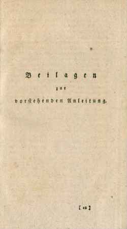 Beilagen zur vorstehenden Anleitung