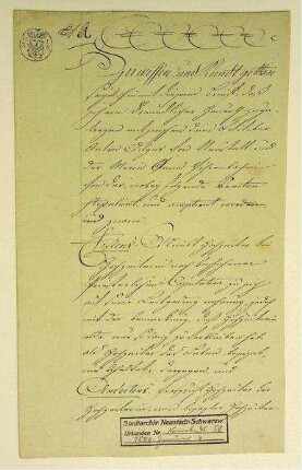 Heiratsvertrag Anton Dilger