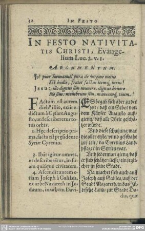 In Festo Nativitatis Christi, Evangelium Luc. 2. v. 1