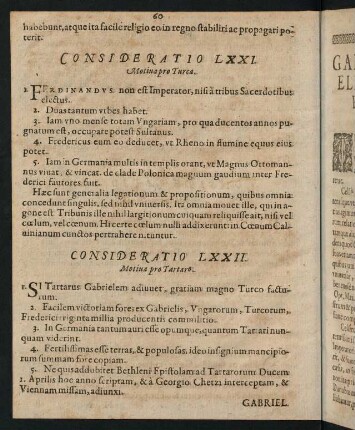 60-70, Consideratio LXXII-LXXVIII