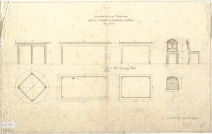 Fischer, Theodor; Worms; Cornelianum - Stuhl u. Tische im Kleinen Saal (Ansichten)