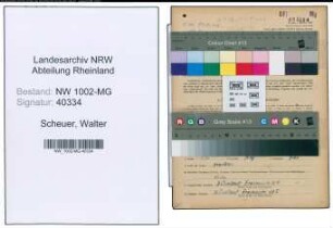 Entnazifizierung Walter Scheuer , geb. 17.10.1899 (Ingenieur)