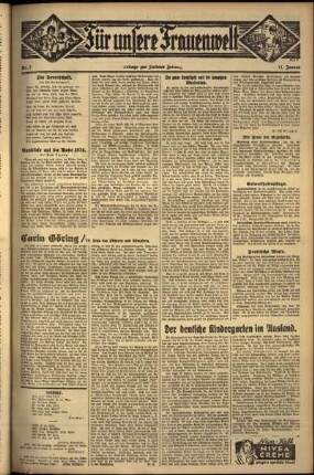 Zweite Ausgabe vom Donnerstag, den 11. Januar 1934.