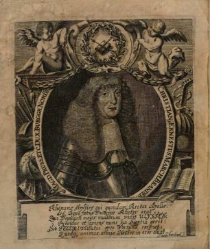 HochFürstlicher Brandenburgischer Ulysses: oder Verlauf der LänderReise, Welche Der ... Herr Christian Ernst, Marggraf zu Brandenburg, zu Magdeburg, in Preussen, zu Stettin, Pommern ... Durch Teutschland, Frankreich, Italien und die Niderlande, Auch nach den Spanischen Frontieren, hochlöblichst verrichtet : Aus Denen mit Fleiß gehaltenen Reis-Diariis zusammengetragen und beschrieben